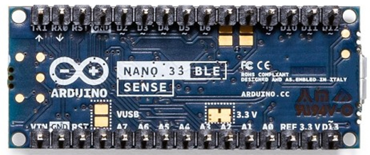 Arduino Nano 33 BLE Sense with headers-back